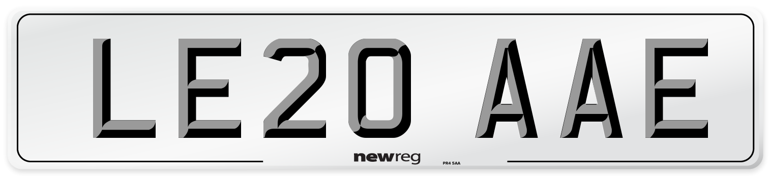 LE20 AAE Number Plate from New Reg